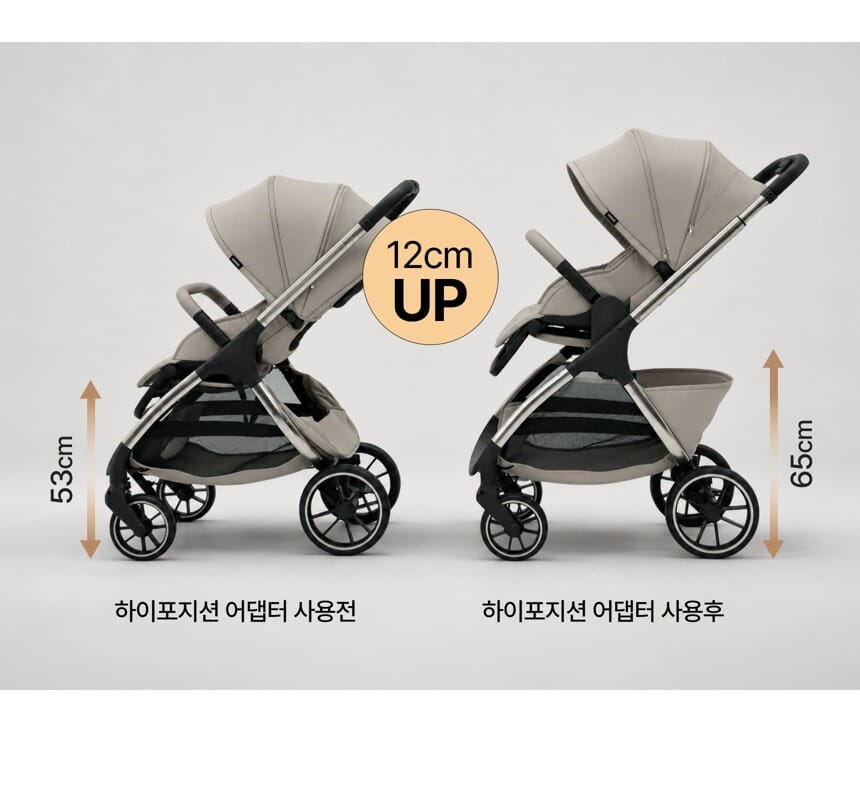 하이포지션 어댑터 사용 전후 12cm UP